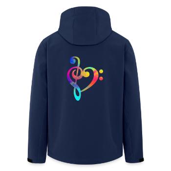 Clef Bass Clef Shirt Musicien musicien - Veste softshell homme en polyester recyclé Stanley/Stella - marine - Dos - AI Model Male 185 light (185cm)