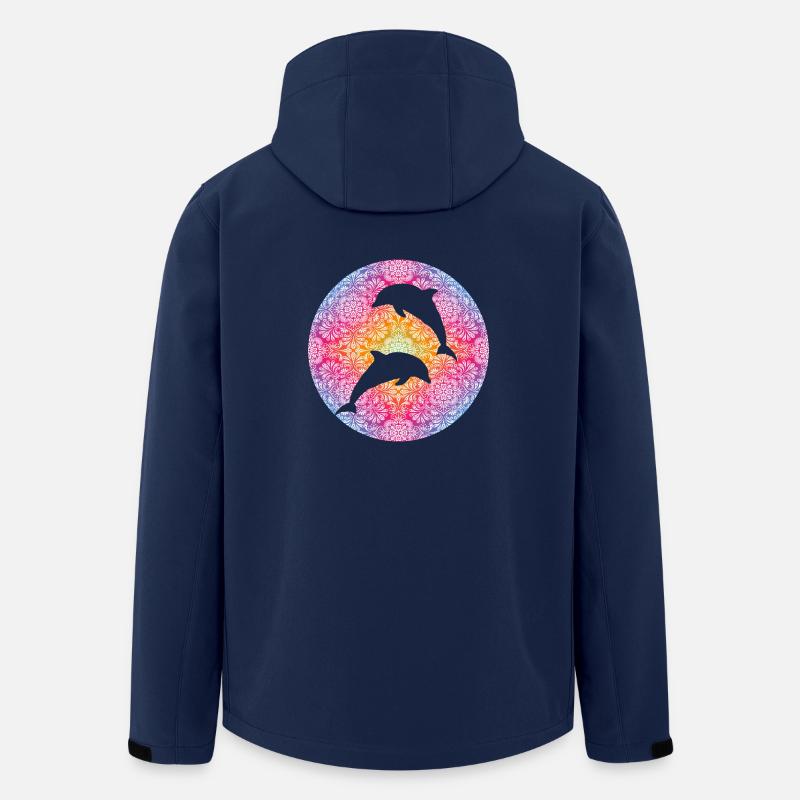 Dolphin Mandala - Recycelte Männer Softshell-Jacke von Stanley/Stella - Navy