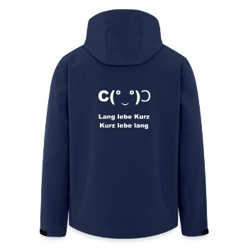 lang lebe kurz kurz lebe lang gesicht weiß - Recycelte Männer Softshell-Jacke von Stanley/Stella - Navy - Hinten - AI Model Male 185 light (185cm)