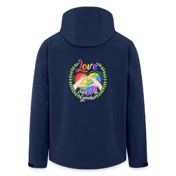 Liebe hat kein Geschlecht Gay Pride LGBT Geschenk - Recycelte Männer Softshell-Jacke von Stanley/Stella - Navy - Hinten - AI Model Male 185 light (185cm)