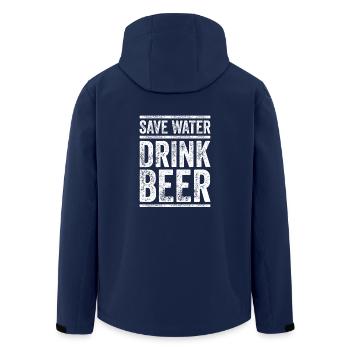 Spare Water Drink Beer Statement Gift - Men’s Recycled Softshell Jacket by Stanley/Stella - navy - Back - AI Model Male 185 light (185cm)