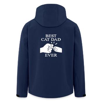 Best Cat Dad Ever Gift Cats Father Shirt - Men’s Recycled Softshell Jacket by Stanley/Stella - navy - Back - AI Model Male 185 light (185cm)