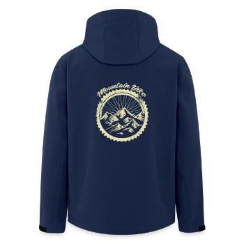 Mountainbike Fahrrad Downhill Dreck Gelände - Recycelte Männer Softshell-Jacke von Stanley/Stella - Navy - Hinten - AI Model Male 185 light (185cm)
