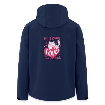 Tout ce dont j'ai besoin c'est de l'amour et un chat - Veste softshell homme en polyester recyclé Stanley/Stella - marine - Dos - AI Model Male 185 light (185cm)