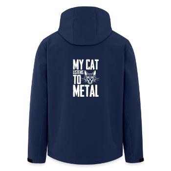 metal katze musik lustig humor heavy hard rock - Recycelte Männer Softshell-Jacke von Stanley/Stella - Navy - Hinten - AI Model Male 185 light (185cm)