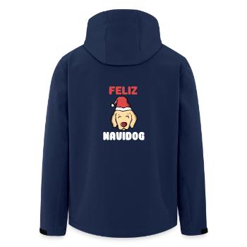 Feliz Navidog - Men’s Recycled Softshell Jacket by Stanley/Stella - navy - Back - AI Model Male 185 light (185cm)