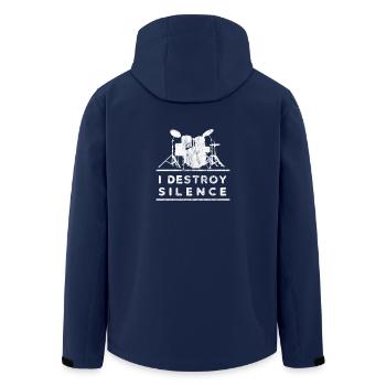 I Destroy Silence | Schlagzeug | Schlagzeuger Band - Recycelte Männer Softshell-Jacke von Stanley/Stella - Navy - Hinten - AI Model Male 185 light (185cm)
