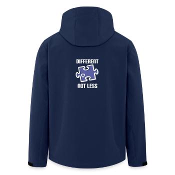 DIFFERENT - NOT LESS! AUTISMUS - Recycelte Männer Softshell-Jacke von Stanley/Stella - Navy - Hinten - AI Model Male 185 light (185cm)
