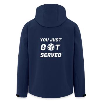 You just got served - volleyball - volleyball - Men’s Recycled Softshell Jacket by Stanley/Stella - navy - Back - AI Model Male 185 light (185cm)