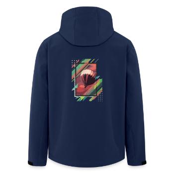 Poster abstract gift hot air balloon balloon - Men’s Recycled Softshell Jacket by Stanley/Stella - navy - Back - AI Model Male 185 light (185cm)
