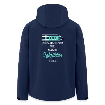 Liebe kann man nicht kaufen - Recycelte Männer Softshell-Jacke von Stanley/Stella - Navy - Hinten - AI Model Male 185 light (185cm)