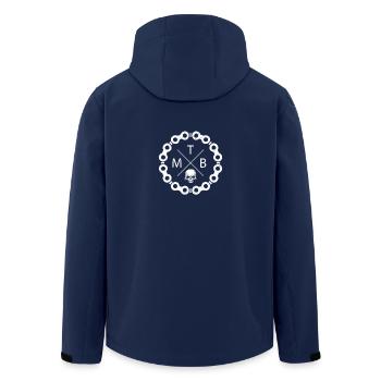 Mountain Bike - MTB Mountainbiker Gift - Men’s Recycled Softshell Jacket by Stanley/Stella - navy - Back - AI Model Male 185 light (185cm)