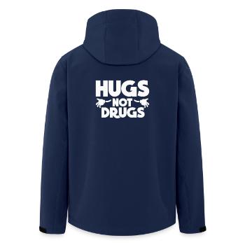 Hugs Not Drugs - Contre les drogues - Drug Free - Veste softshell homme en polyester recyclé Stanley/Stella - marine - Dos - AI Model Male 185 light (185cm)