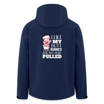 BBQ Grill Master BBQ Party - Men’s Recycled Softshell Jacket by Stanley/Stella - navy - Back - AI Model Male 185 light (185cm)