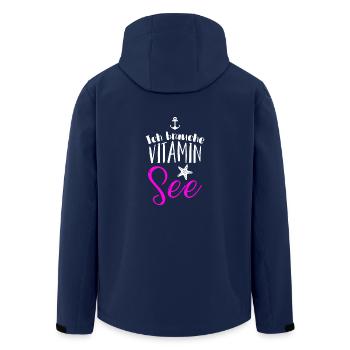 Need Vitamin Lake Anchor Holiday Gift Idea - Men’s Recycled Softshell Jacket by Stanley/Stella - navy - Back - AI Model Male 185 light (185cm)