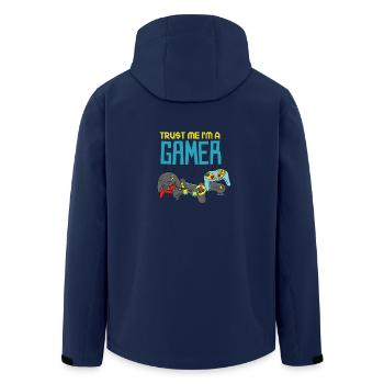 Trust Me I'm A Gamer - Men’s Recycled Softshell Jacket by Stanley/Stella - navy - Back - AI Model Male 185 light (185cm)