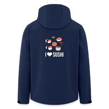 Sushi J'aime les sushis Cuisine asiatique Fast Food - Veste softshell homme en polyester recyclé Stanley/Stella - marine - Dos - AI Model Male 185 light (185cm)