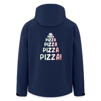Pizza Pizza Pizza - Men’s Recycled Softshell Jacket by Stanley/Stella - navy - Back - AI Model Male 185 light (185cm)