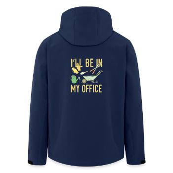 Garden I will be in my office - Men’s Recycled Softshell Jacket by Stanley/Stella - navy - Back - AI Model Male 185 light (185cm)