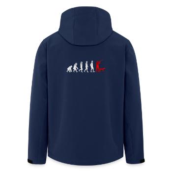 Evolution Hunt Hunter hunting hound gift - Men’s Recycled Softshell Jacket by Stanley/Stella - navy - Back - AI Model Male 185 light (185cm)