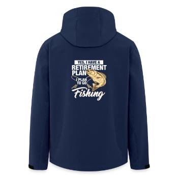 Rente Angler Fischer angeln fischen Geschenk - Recycelte Männer Softshell-Jacke von Stanley/Stella - Navy - Hinten - AI Model Male 185 light (185cm)