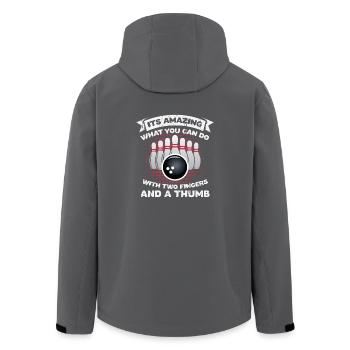 Cadeau de compétences de bowling - Veste softshell homme en polyester recyclé Stanley/Stella - charbon - Dos - AI Model Male 185 light (185cm)