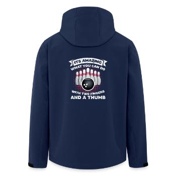 Cadeau de compétences de bowling - Veste softshell homme en polyester recyclé Stanley/Stella - marine - Dos - AI Model Male 185 light (185cm)