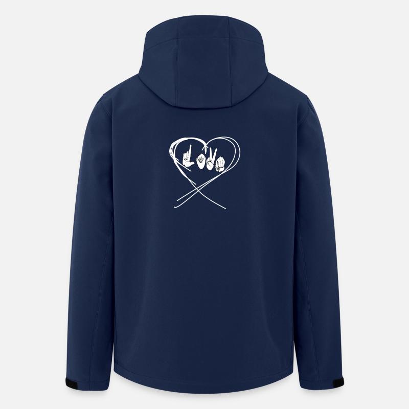 Sign Language Sign Language Love Hand Sign - Men’s Recycled Softshell Jacket by Stanley/Stella - navy