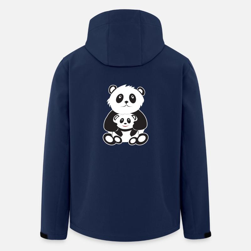 Panda mom / dad and kid - Men’s Recycled Softshell Jacket by Stanley/Stella - navy
