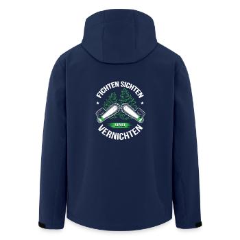 LumberjackS T-shirt through and destroy spruces - Men’s Recycled Softshell Jacket by Stanley/Stella - navy - Back - AI Model Male 185 light (185cm)