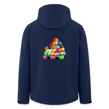 Cubes colorés - Veste softshell homme en polyester recyclé Stanley/Stella - marine - Dos - AI Model Male 185 light (185cm)