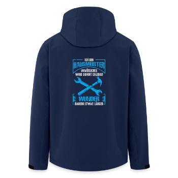 Hausmeister Unmögliches wird sofort erledigt - Recycelte Männer Softshell-Jacke von Stanley/Stella - Navy - Hinten - AI Model Male 185 light (185cm)