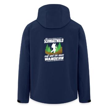 Der Schwarzwald ruft und ich muss Wandern - Recycelte Männer Softshell-Jacke von Stanley/Stella - Navy - Hinten - AI Model Male 185 light (185cm)