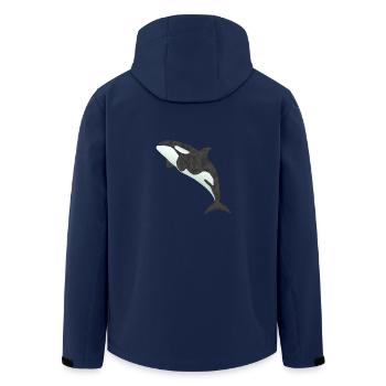 orca Whale - Men’s Recycled Softshell Jacket by Stanley/Stella - navy - Back - AI Model Male 185 light (185cm)