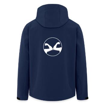 Corona kein Hände schütteln Ellbogen - Recycelte Männer Softshell-Jacke von Stanley/Stella - Navy - Hinten - AI Model Male 185 light (185cm)
