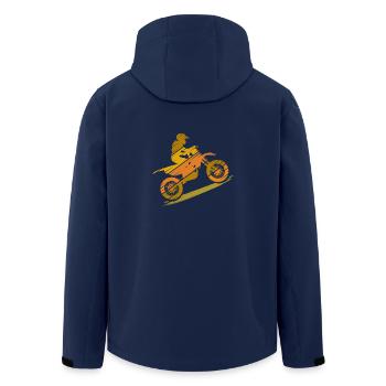 Motocross vintage - Recycelte Männer Softshell-Jacke von Stanley/Stella - Navy - Hinten - AI Model Male 185 light (185cm)
