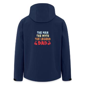 Papa helden design - Recycelte Männer Softshell-Jacke von Stanley/Stella - Navy - Hinten - AI Model Male 185 light (185cm)