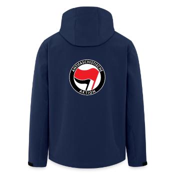 Antifaschistische Aktion, Antifa Logo, Flaggen - Recycelte Männer Softshell-Jacke von Stanley/Stella - Navy - Hinten - AI Model Male 185 light (185cm)