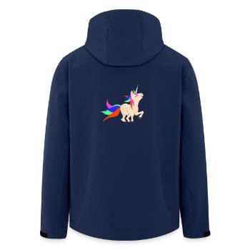 Einhorn grunge - Recycelte Männer Softshell-Jacke von Stanley/Stella - Navy - Hinten - AI Model Male 185 light (185cm)