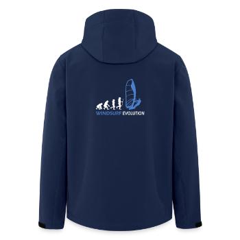 Windsurfen Evolution Geschenkideen - Recycelte Männer Softshell-Jacke von Stanley/Stella - Navy - Hinten - AI Model Male 185 light (185cm)