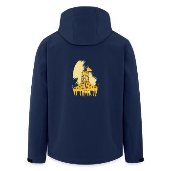 Giraffe familie - Recycelte Männer Softshell-Jacke von Stanley/Stella - Navy - Hinten - AI Model Male 185 light (185cm)