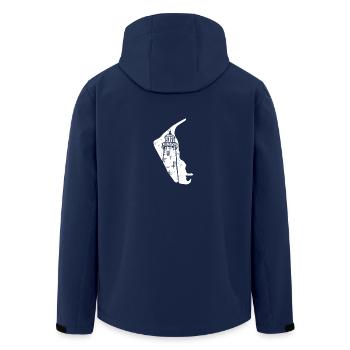 Amrum North Sea Island - Men’s Recycled Softshell Jacket by Stanley/Stella - navy - Back - AI Model Male 185 light (185cm)