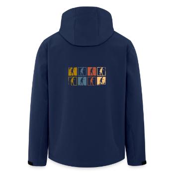 Women tennis retro - Men’s Recycled Softshell Jacket by Stanley/Stella - navy - Back - AI Model Male 185 light (185cm)
