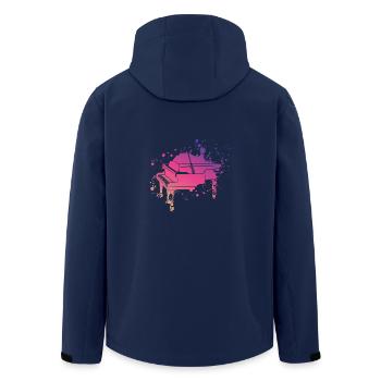 Klavier Splach - Recycelte Männer Softshell-Jacke von Stanley/Stella - Navy - Hinten - AI Model Male 185 light (185cm)