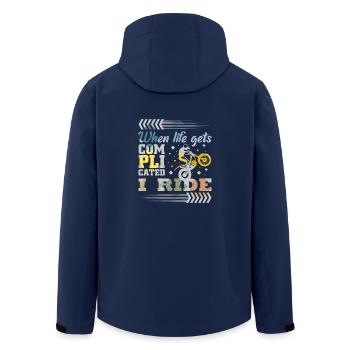 Vélo d'essai disant - Veste softshell homme en polyester recyclé Stanley/Stella - marine - Dos - AI Model Male 185 light (185cm)