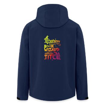 Bibliothekar - Recycelte Männer Softshell-Jacke von Stanley/Stella - Navy - Hinten - AI Model Male 185 light (185cm)