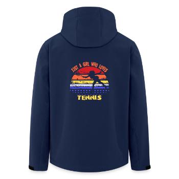 tennis - Men’s Recycled Softshell Jacket by Stanley/Stella - navy - Back - AI Model Male 185 light (185cm)