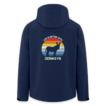 Life is better with donkeys - Men’s Recycled Softshell Jacket by Stanley/Stella - navy - Back - AI Model Male 185 light (185cm)