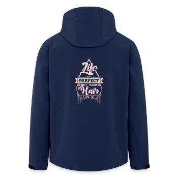 Hairdresser saying - Men’s Recycled Softshell Jacket by Stanley/Stella - navy - Back - AI Model Male 185 light (185cm)