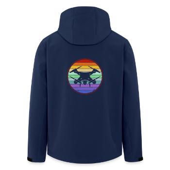 Drones rétro - Veste softshell homme en polyester recyclé Stanley/Stella - marine - Dos - AI Model Male 185 light (185cm)